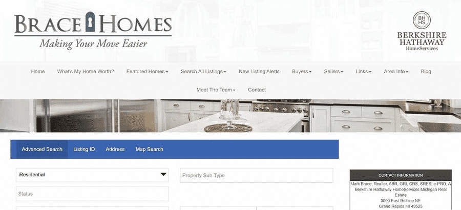 Brace Homes website