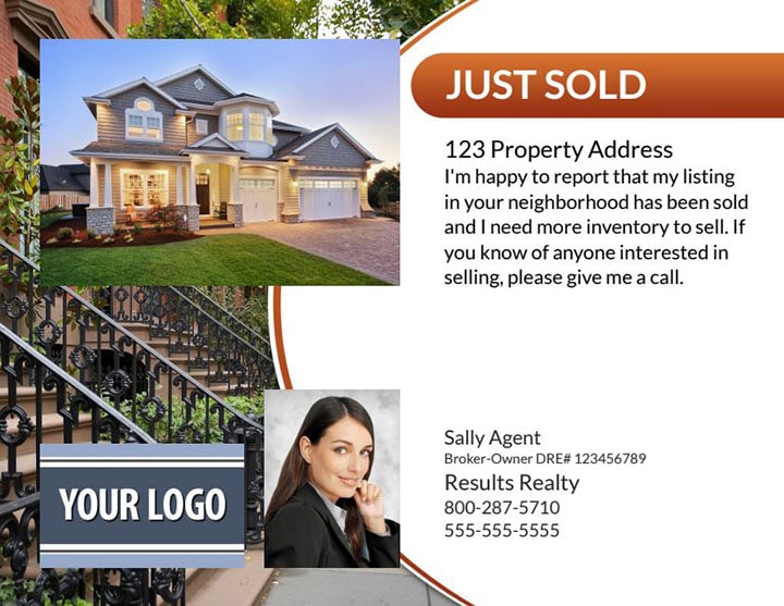 Just Sold Real Estate Postcards from ProspectsPLUS!