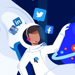 Marketing Manager in space suit