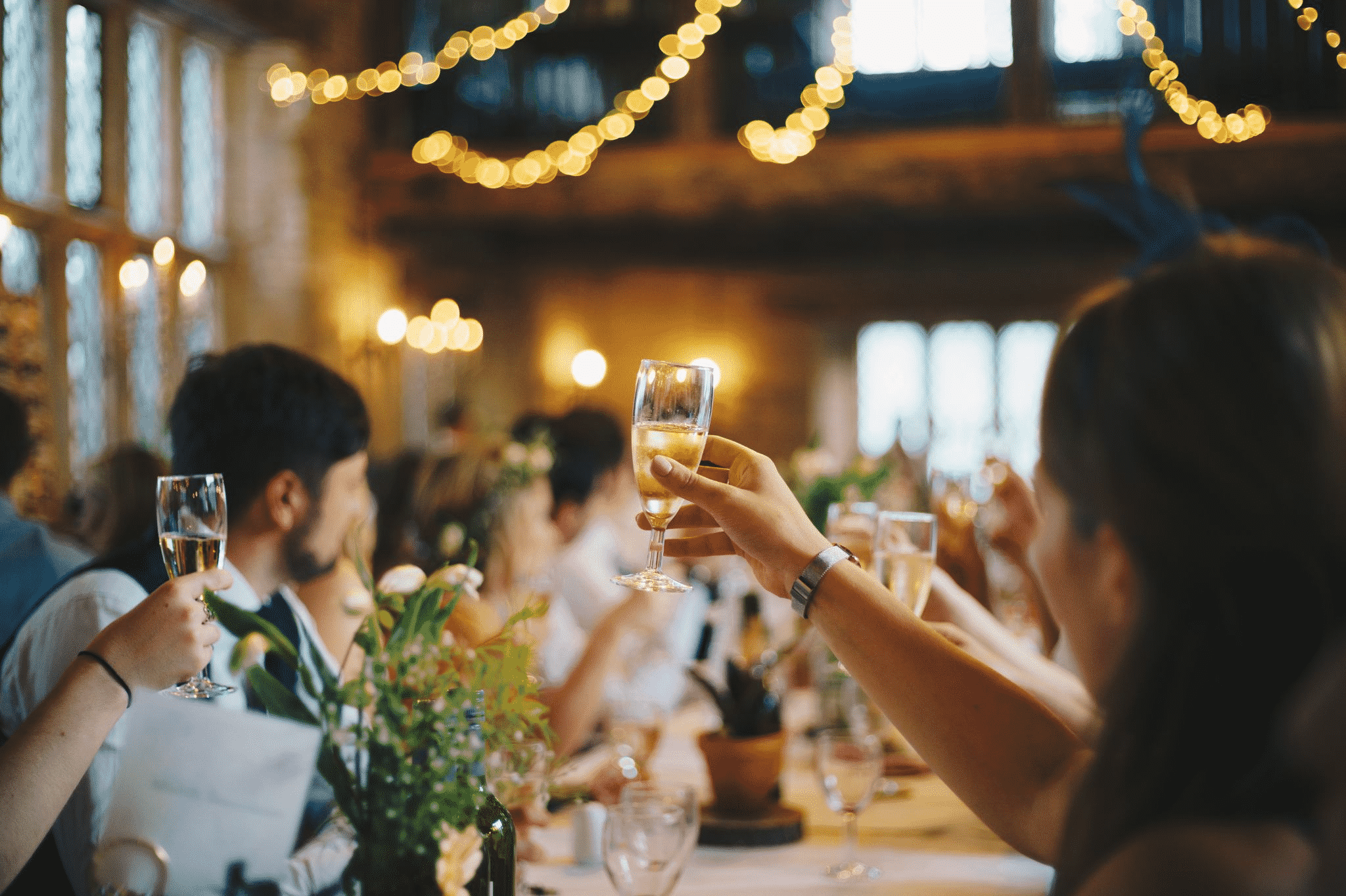 champagne cheers at a party