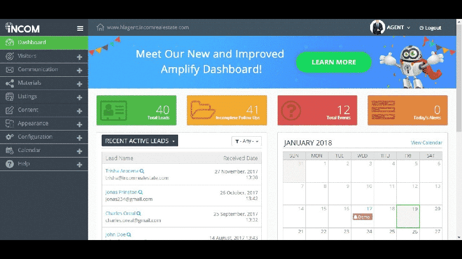 InCom CRM Dashboard