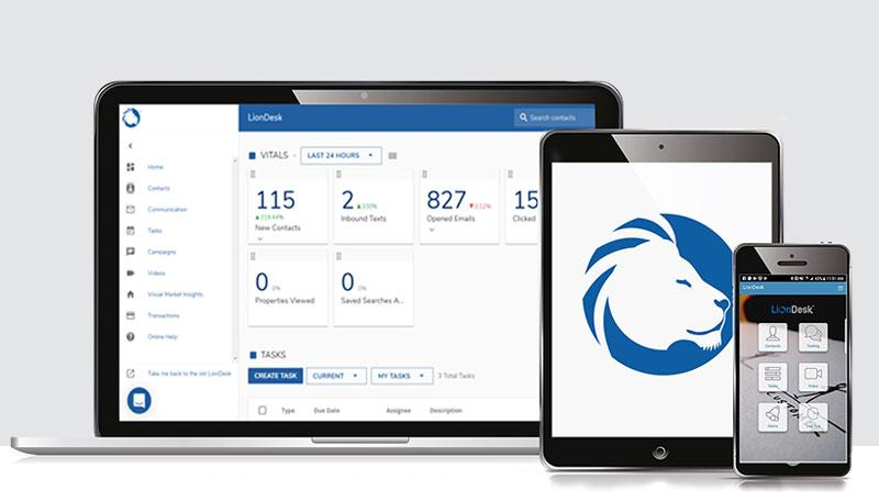 LionDesk's Desktop and mobile interface