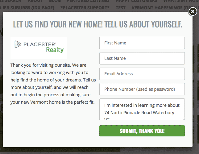 Placester Real Estate Lead Capture