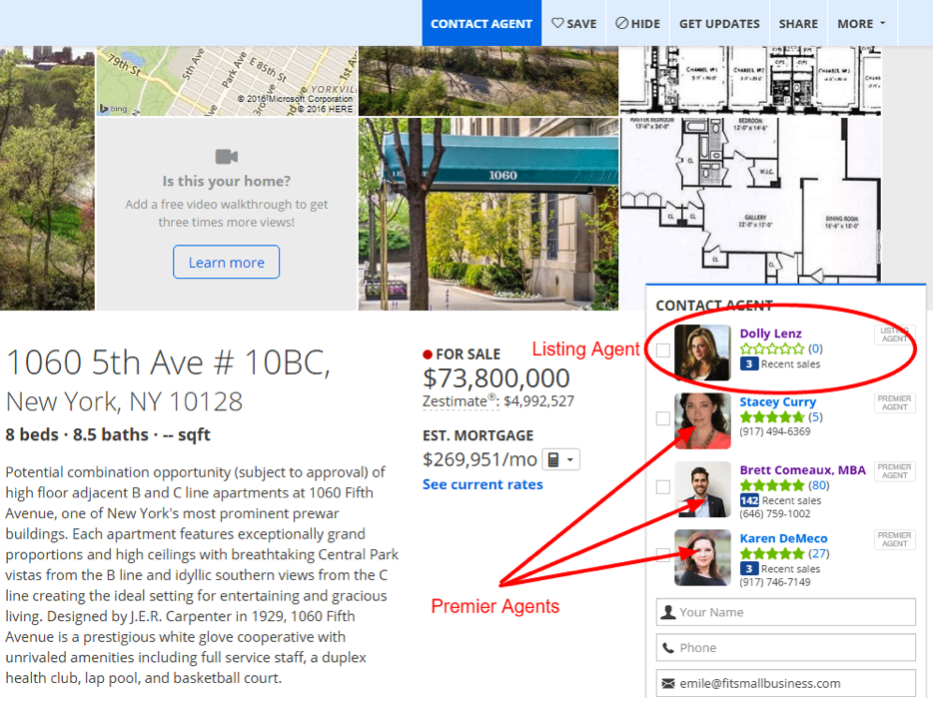 Listing Agent vs Premier Agent