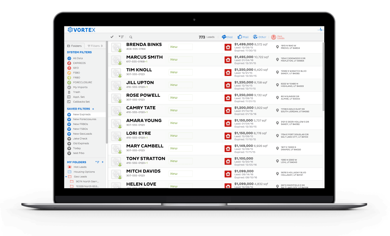 REDX Vortex dashboard