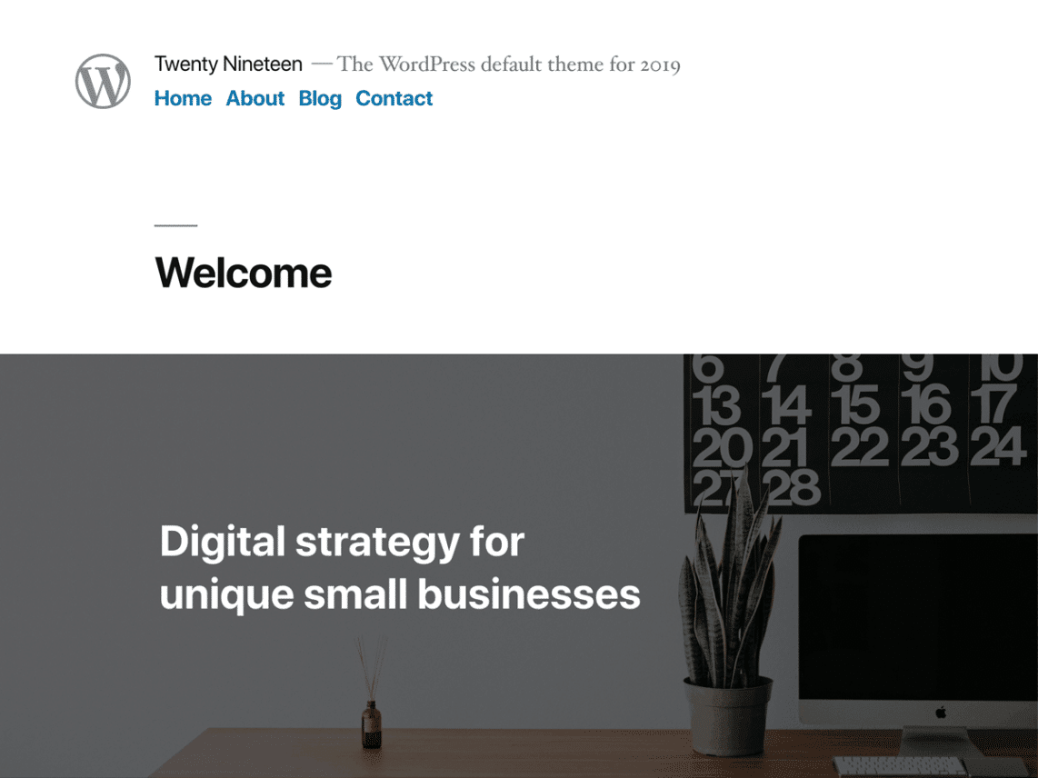 WordPress default theme for 2019